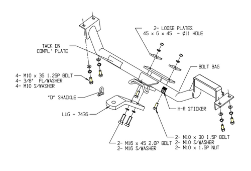 H/R TOWBARS & WIRING KIT TOYOTA CAMRY SEDAN