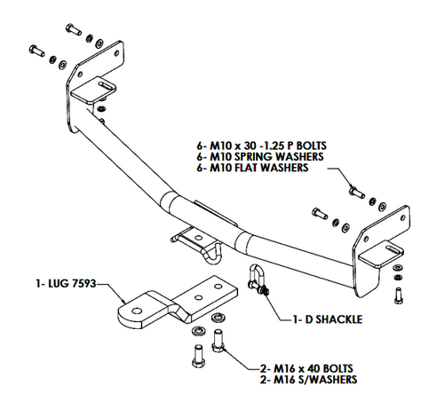 TOWBAR AND WIRING KIT MITS LANCER SED/WAG