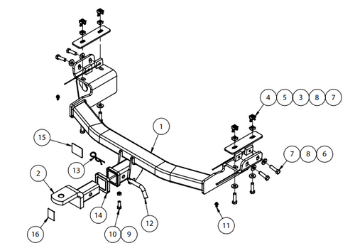 TOWBAR & WIRING KIT JEEP CHEROKEE KL  5/14-ON