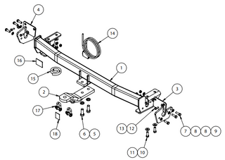 TOWBAR & WIRING KIT TOY COROLLA SEDAN 2/14-06/19