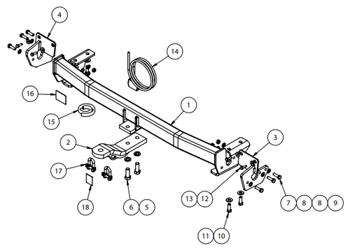 TOWBAR & WIRING KIT TOY COROLLA SEDAN 2/14-06/19