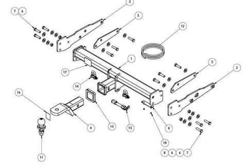 TOWBAR & WIRING KIT VW TRANSPORTER T5 VAN 1/10-ON