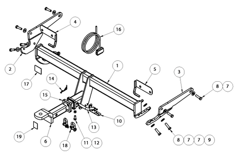 TOWBAR & WIRING KIT MAZ 6 SED & WAG 12/12-03/18