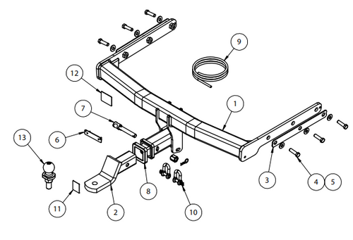 TOWBAR & WIRING KIT SUB LIBERTY/OUTBACK 12/14-ON