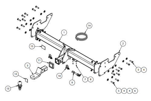 TOWBAR & WIRING KIT HILUX GUN C/CHAS 1/10/15-ON