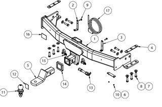 TOWBAR & WIRING KIT TOY FORTUNER GUN SER 11/15-ON