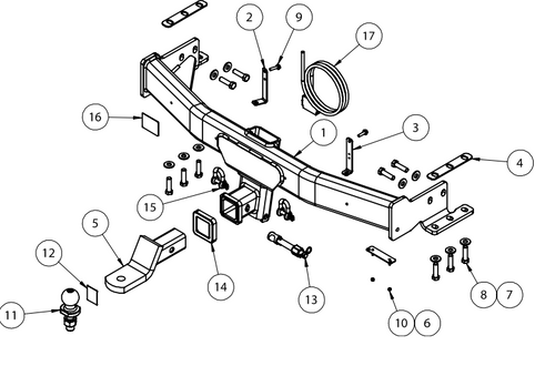 TOWBAR & WIRING KIT TOY FORTUNER GUN SER 11/15-ON