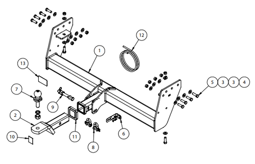 TOWBAR & WIRING KIT TRITON MQ 5/15 - ON W/STEP