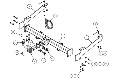 TOWBAR & WIRING KIT REN TRAFFIC 3/15-ON MIT EXPRES