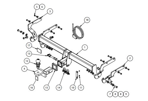 TOWBAR & WIRING KIT TOYOTA  CAMRY 4/15-ON REQ-4826