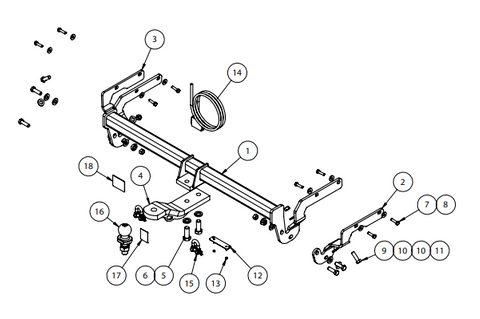 TOWBAR & WIRING KIT TOY CAMRY 4/15-ON REQ-4826