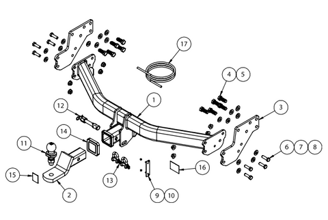 TOWBAR & WIRING KIT FORD EVEREST UA CL4