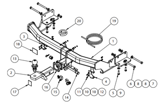 TOWBAR & WIRING KIT SANTE FE DM3 10/15-04/18