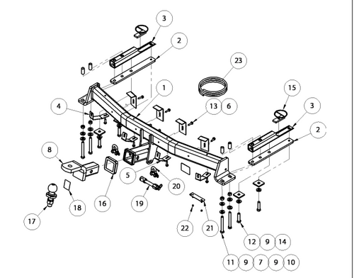 TOWBAR & WIRING KIT VW CADDY 2/05-03/21