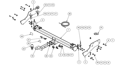 TOWBAR & WIRING KIT GREATWALL STEED 4DR UTE  7/16-