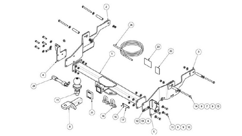 TOWBAR & WIRING KIT FIAT DUCATO SER 6 XLWB 6/16-ON