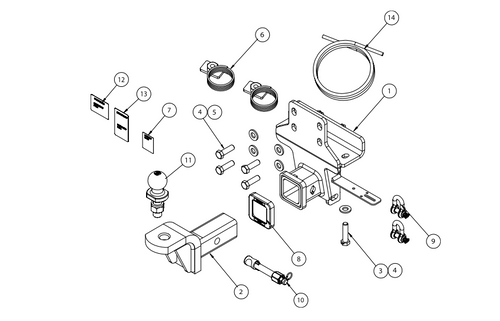 TOWBAR & WIRING KIT HAVAL H9  08/17-ON  2500/250KG