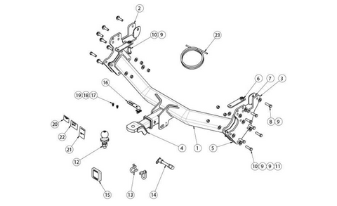 TOWBAR & WIRING KIT ISUZU D-MAX  07/20 -ON  T=4943