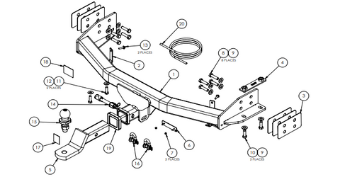 TOWBAR & WIRING KIT ISUZU MU-X MY17 2/17 - 06/21