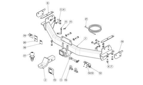 TOWBAR & WIRING KIT ISUZU MU-X MY21 6/21 -ON