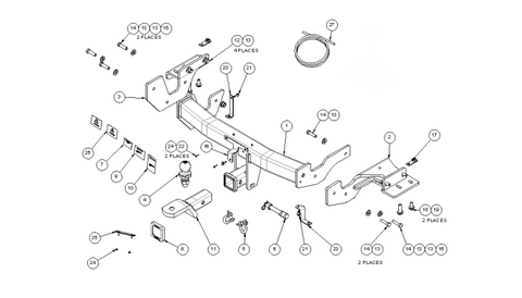 TOWBAR & WIRING KIT KIA SORENTO 4/20-10/23 T=1200