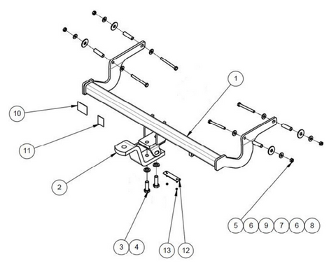 TOWBAR & WIRING KIT RENAULT CLIO 5DR HTCH 9/13-ON