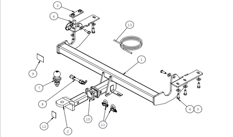 TOWBAR & WIRING KIT NISSAN T32  XTRAIL 12/13-08/22