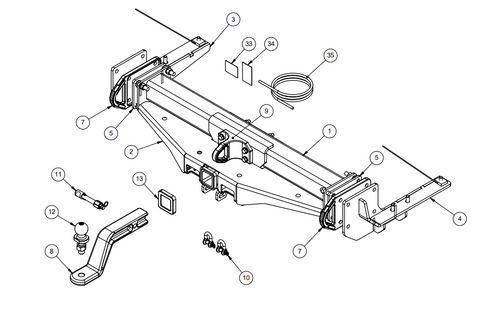 TOWBAR & WIRING KIT NISSAN PATROL Y61  XBAR