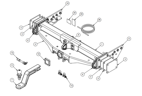 TOWBAR & WIRING KIT MITSUBISHI TRITON MQ  XBAR