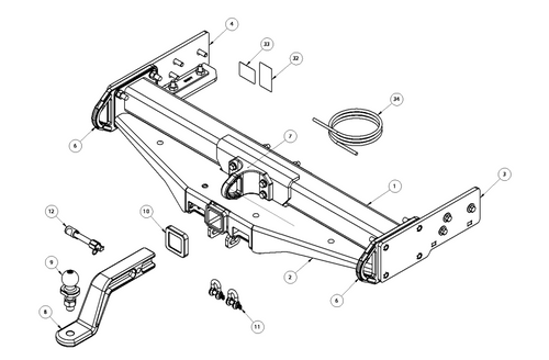 TOWBAR & WIRING KIT ISUZU D-MAX TF XBAR