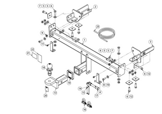 TOWBAR & WIRING KIT SUBARU XV 06/17- ON 1400/140KG