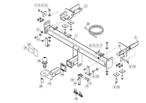 TOWBAR & WIRING KIT SUBARU XV 06/17- ON 1400/140KG