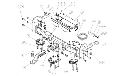 TOWBAR & WIRING KIT NP300 NAV TUB XBAR 3/15-12/20