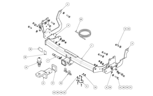 TOWBAR & WIRING KIT TOYOTA HIACE GEN 6 5DR VAN