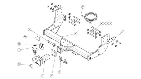 TOWBAR & WIRING KIT TRANSIT CUSTOM  02/14-12/23