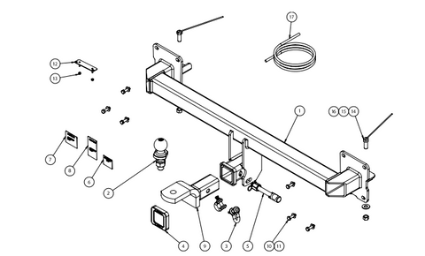 TOWBAR & WIRING KIT MG HS  SAS23 10/19-ON