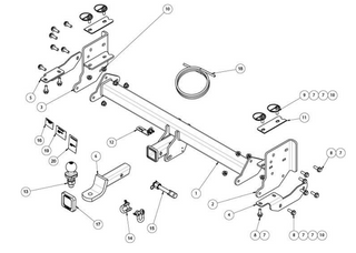 TOWBAR & WIRING KIT LDV T60  MEGA TUB12/19-03/24