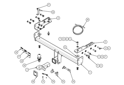 TOWBAR & WIRING KIT SUBARU OUTBACK GEN 6  21-ON