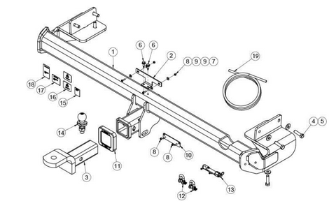 TOWBAR & WIRING KIT TUCSON  01/21-ON  1900 / 190KG