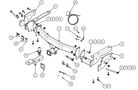 TOWBAR & WIRING KIT TOYOTA  KLUGER 03/14 - ON