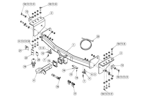 TOWBAR & WIRING KIT REXTON Y400/Y450 10/18-ON