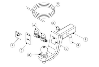 TOWBAR & WIRING KIT L/CRUISER 300 SER  3500/350KG