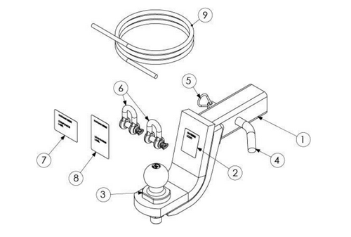 TOWBAR & WIRING KIT L/CRUISER 300 SER  3500/350KG