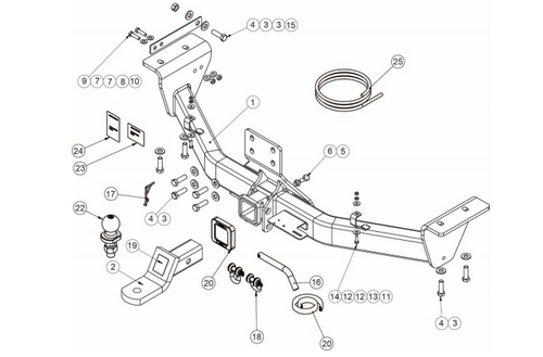 TOWBAR & WIRING KIT NISSAN PATROL Y62 01/13-08/19