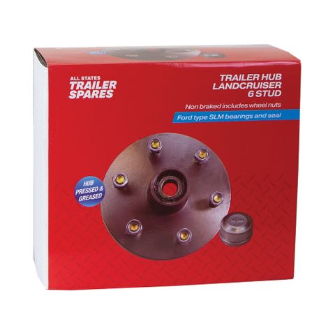 Landcruiser 6 Stud Lazy Black Hub SLM Bearings Seal & Cap
