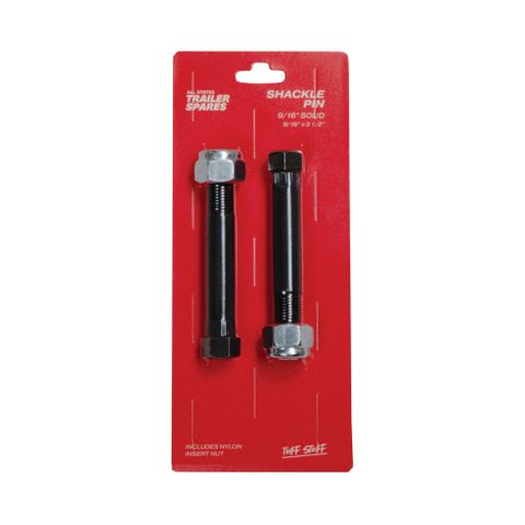 Shackle Pin 9/16x3.5inch Solid UNF with Nut (2 per pack)