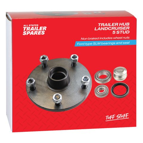 Landcruiser 5 Stud Lazy Black Hub SLM Bearings Seal & Cap