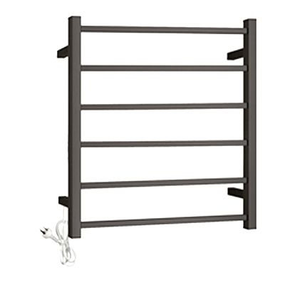 Oskar / Zevio Gun Metal 6 Bar Square Heated Towel Ladder - Universal Inlet