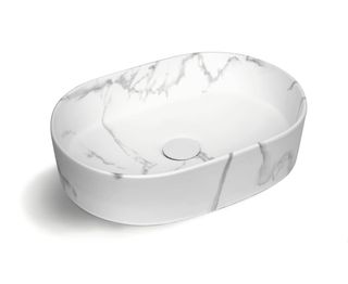 Quay Oval 500x330x120 Matte Carrara Basin