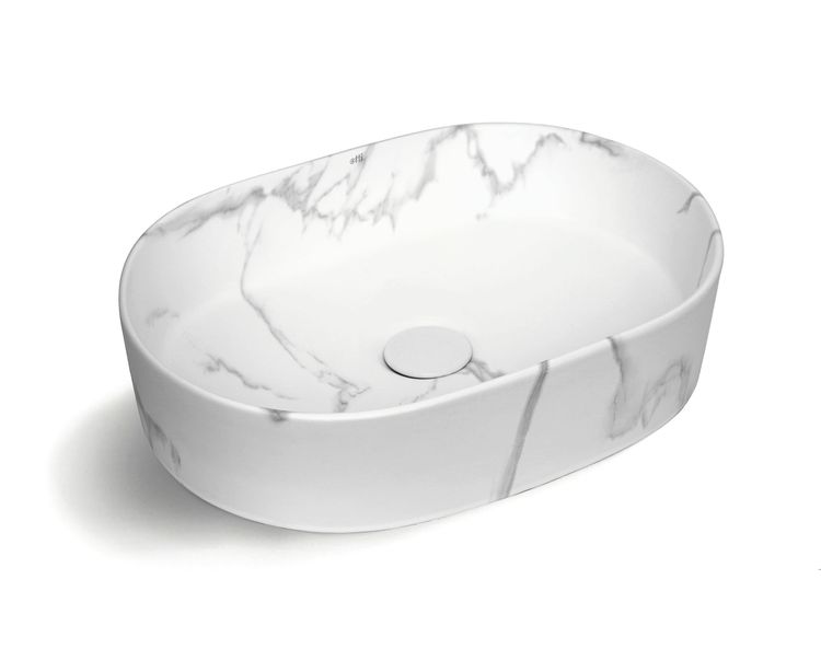 Quay Oval 500x330x120 Matte Carrara Basin